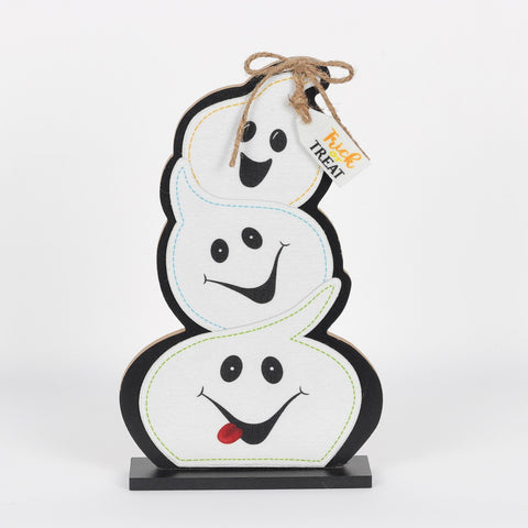 Halloween Stacked Pumpkin Ghosts | Halloween Decor with Floating Ghost Effect