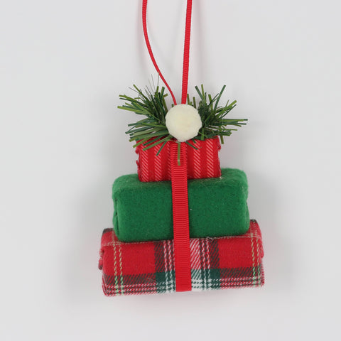 Christmas Stacked Gifts Plush Ornament