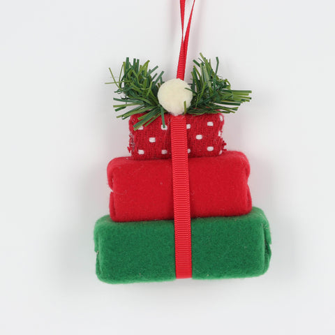 Christmas Stacked Gifts Plush Ornament