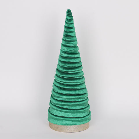 Velvet Green Cone Christmas Tree