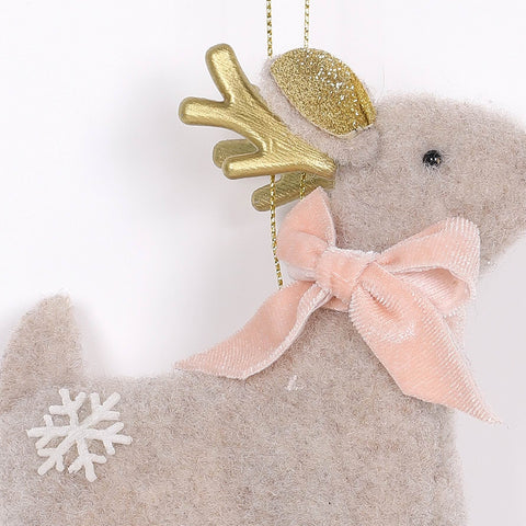 Jm Fabric Deer Orn