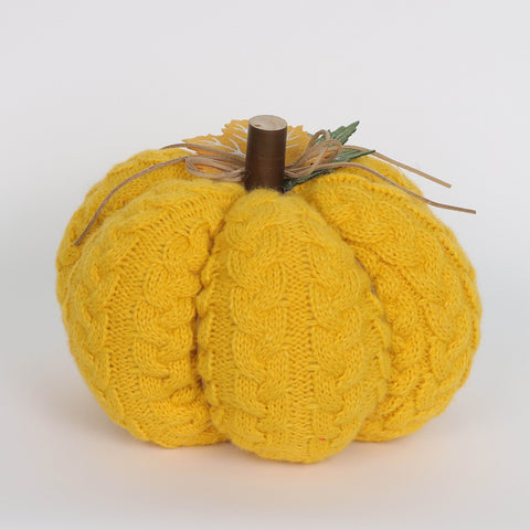 Harvest Yellow Fabric Pumpkin Decor