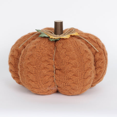 Harvest Brown Fabric Pumpkin Decor