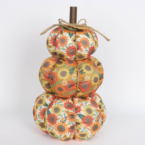 Harvest Fabric Stacked Pumpkin Decor