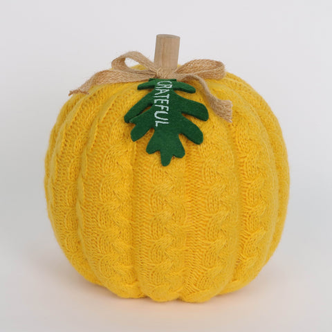 Harvest Yellow Fabric Pumpkin Decor
