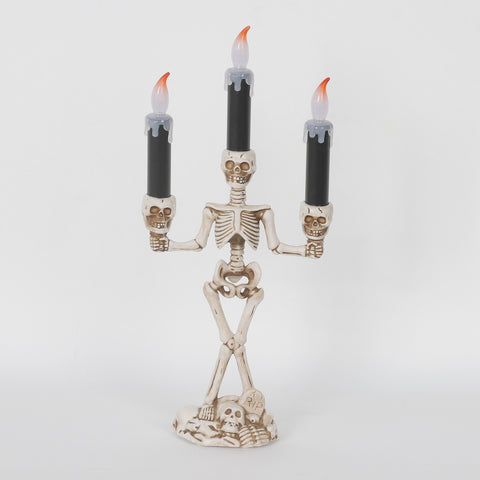 Halloween LED Skeleton Candelabra: Spooky Lighting Decoration