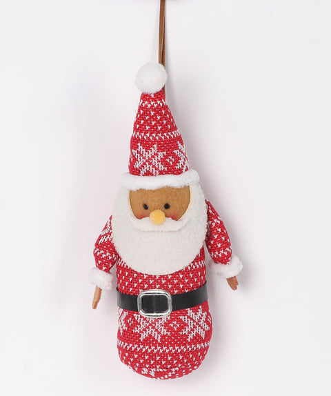 2.75 X 2.5 X 6.5"H Fabric Snowflake Santa Ornament