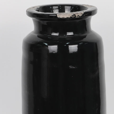 Tribal Ceramic Vase Black 15"