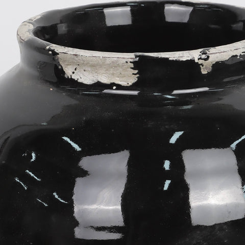 Tribal Ceramic Vase Black 8.5"
