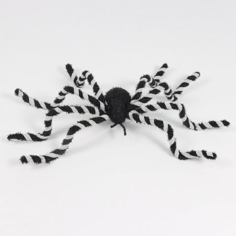 Halloween Black and White Striped Spider Halloween Décor