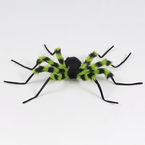 Halloween Light-Up Black and Green Spotted Spider Décor