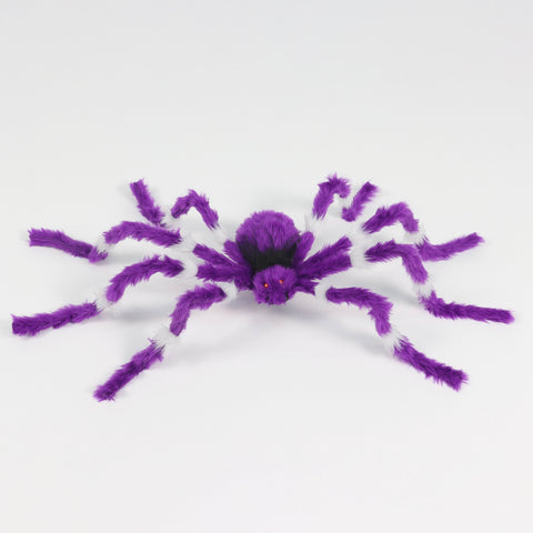 Halloween Purple and White Striped Spider Halloween Decoration