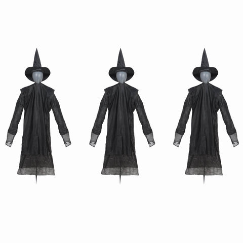 Halloween Light Up Witch Stakes: Spooky Yard Stakes (3-Pack