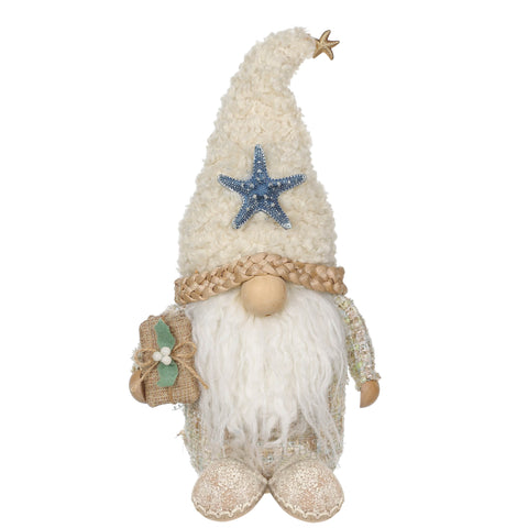 14.5"H Fabric Gnome W/Wreath
