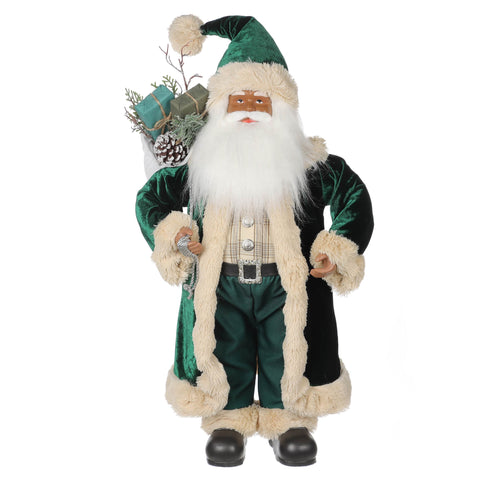 24“H Fabric Aa Santa W/ Wreath