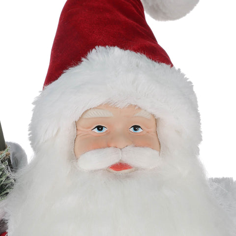 24“H Fabric Santa In Red Jacket
