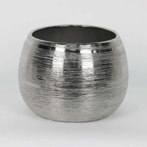 Modern Silver Round Ceramic Vase