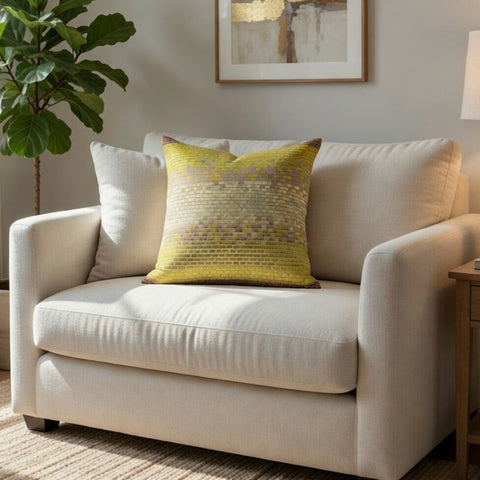Embroidery Cushion Cover , Front Cotton Sheeting & Back Cotton Chambray, With Concealed Zip