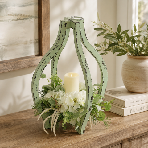 Greenery Décor W/ Led Candle | Home Decor | Interior Styling