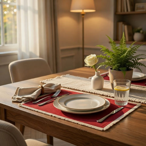 Fringed Cherry Placemat 14in. x 20in.