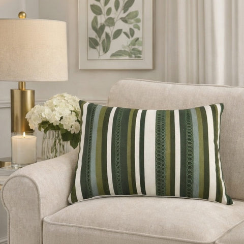 Digital Print & Embroidery Cushion Cover, Front -Cotton Casement & Back Cotton Casement, With Concealed Zip
