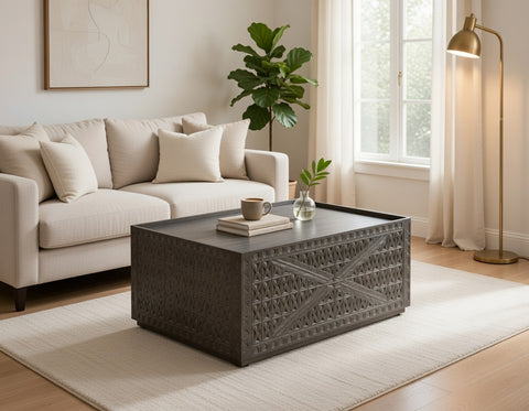 Coffee table | 38" L x 38" W x 16.5" HT | Mango Wood