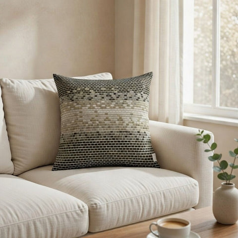 Embroidery Cushion Cover , Front Cotton Sheeting & Back Cotton Chambray, With Concealed Zip