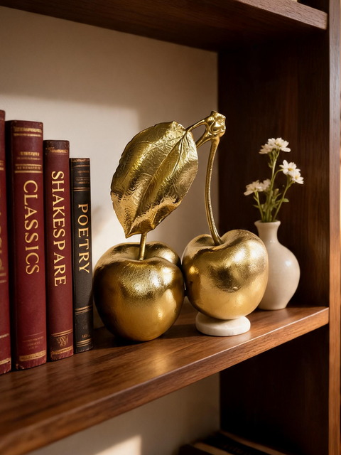 Cherry Sculpture On marble (L) Gold