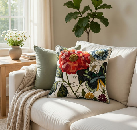 Digital Print  Cushion Cover , Front  & Back Cotton Casement, With Concealed Zip