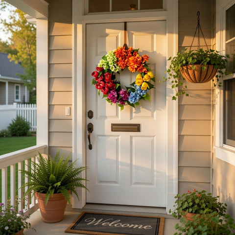 Couronne florale printanière de 22 pouces
