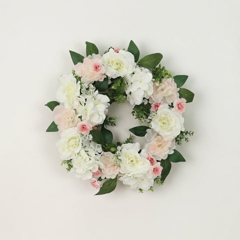 Faux White Peony Spring Wreath 20 Inch, Elegant Floral Home Decor