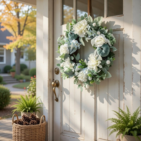 Couronne de pivoine blanche de 22 pouces