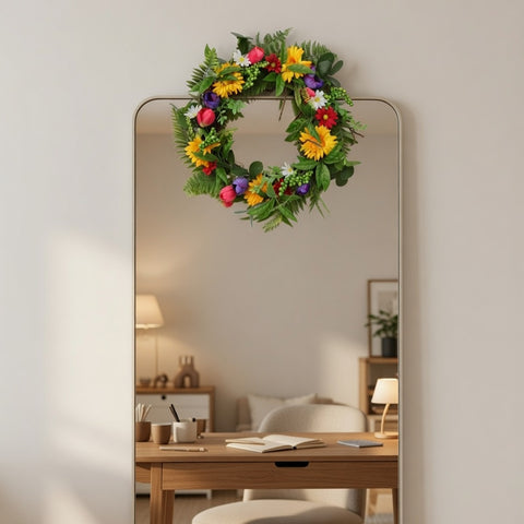 Couronne florale mixte de 22 pouces