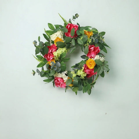Couronne d'hortensia pivoine de 23 pouces