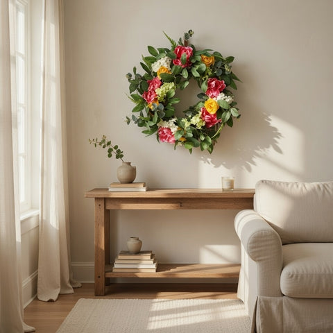 Couronne d'hortensia pivoine de 23 pouces
