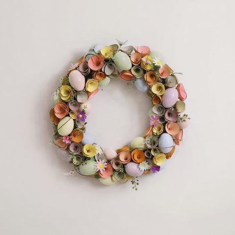 Easter Egg Wreath, 16 Inch Festive Easter Decor