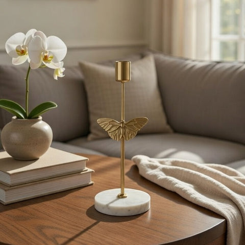 8In Minimalist Taper Holder (Moth)  Gold