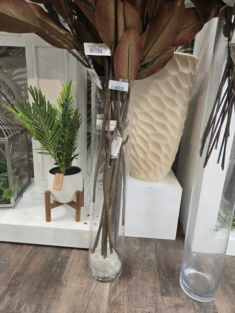 2.6FT Clear Glass Cylinder Vase - Elegant Centerpiece for Weddings, Events & Home Decor