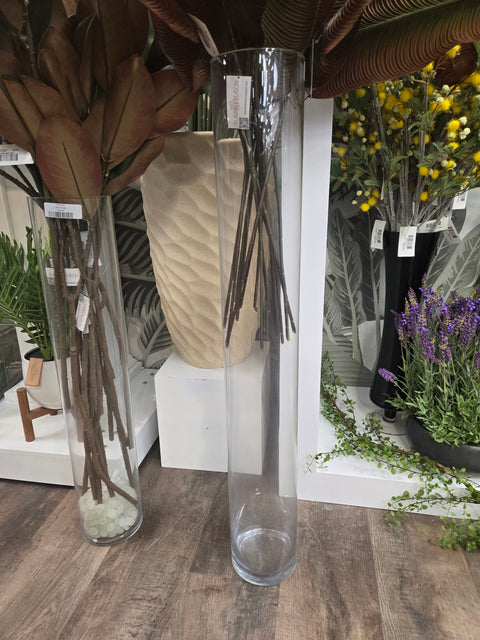 3.2FT Clear Glass Cylinder Vase - Elegant Centerpiece for Weddings, Events & Home Decor