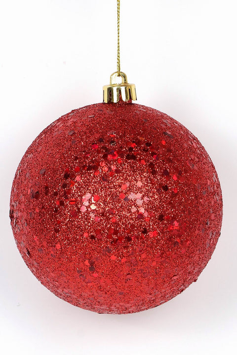 4"Dia Plastic Red Ball Ornament