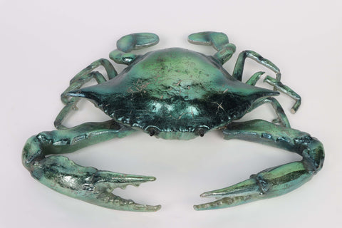 DÉCOR DE TABLE CRABE BLEU-VERT 13.5''X11.25''X3.25''