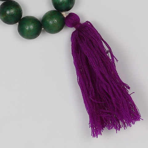 12''H . Bead+Knitting Wool Hanging