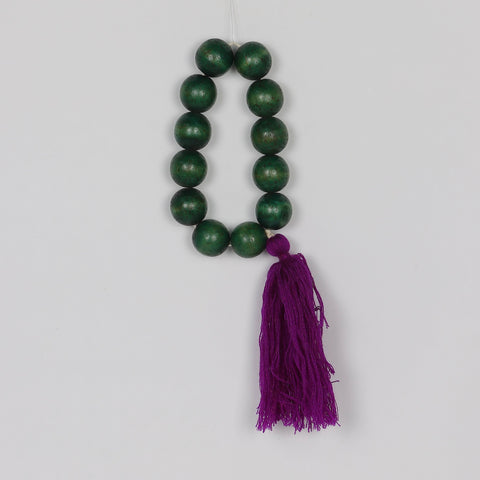 12''H . Bead+Knitting Wool Hanging