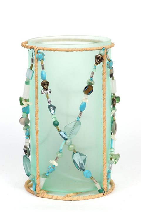 6.25"x6.25"x10" Glass Candle Holder