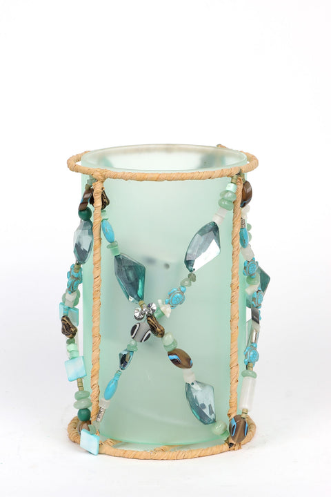 5.5"x5.5"x8" Glass Candle Holder