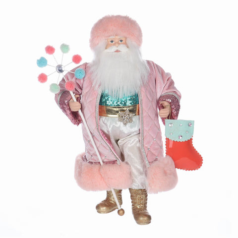 13*7*18'' CHRISTMAS PINK SANTA DÉCOR