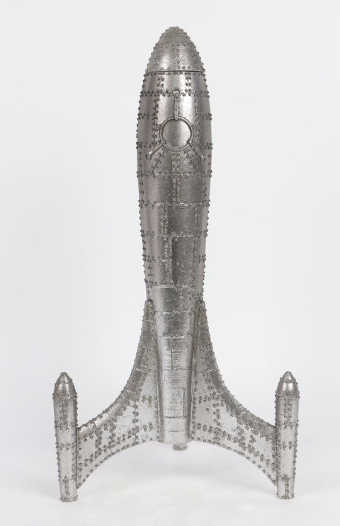 7.5''X6.25''X14.25'' Silver Rocket Décor