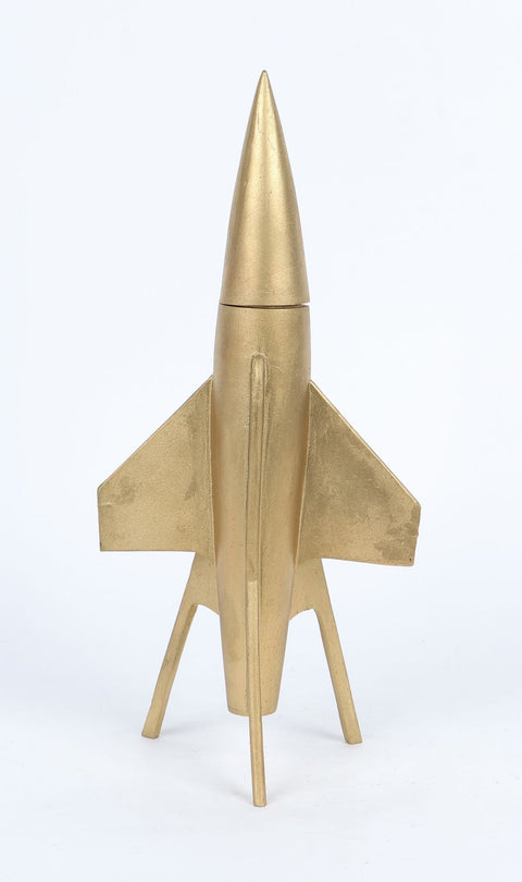 Décor de table fusée en résine 5.25X3.25X11.5"