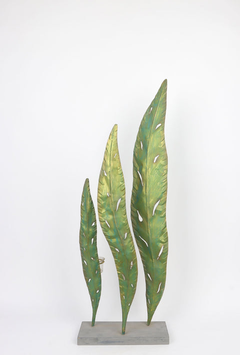 11''x6''x33.5'' Metal leaf décor