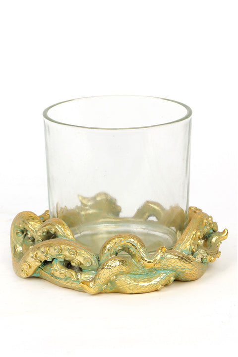 4.25''x3.5'' Gold candle holder